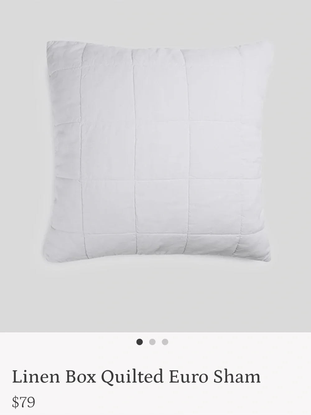 Parachute NEW Linen Box Quilted Euro Sham
